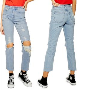 Topshop Ripped High Waist Jeans
